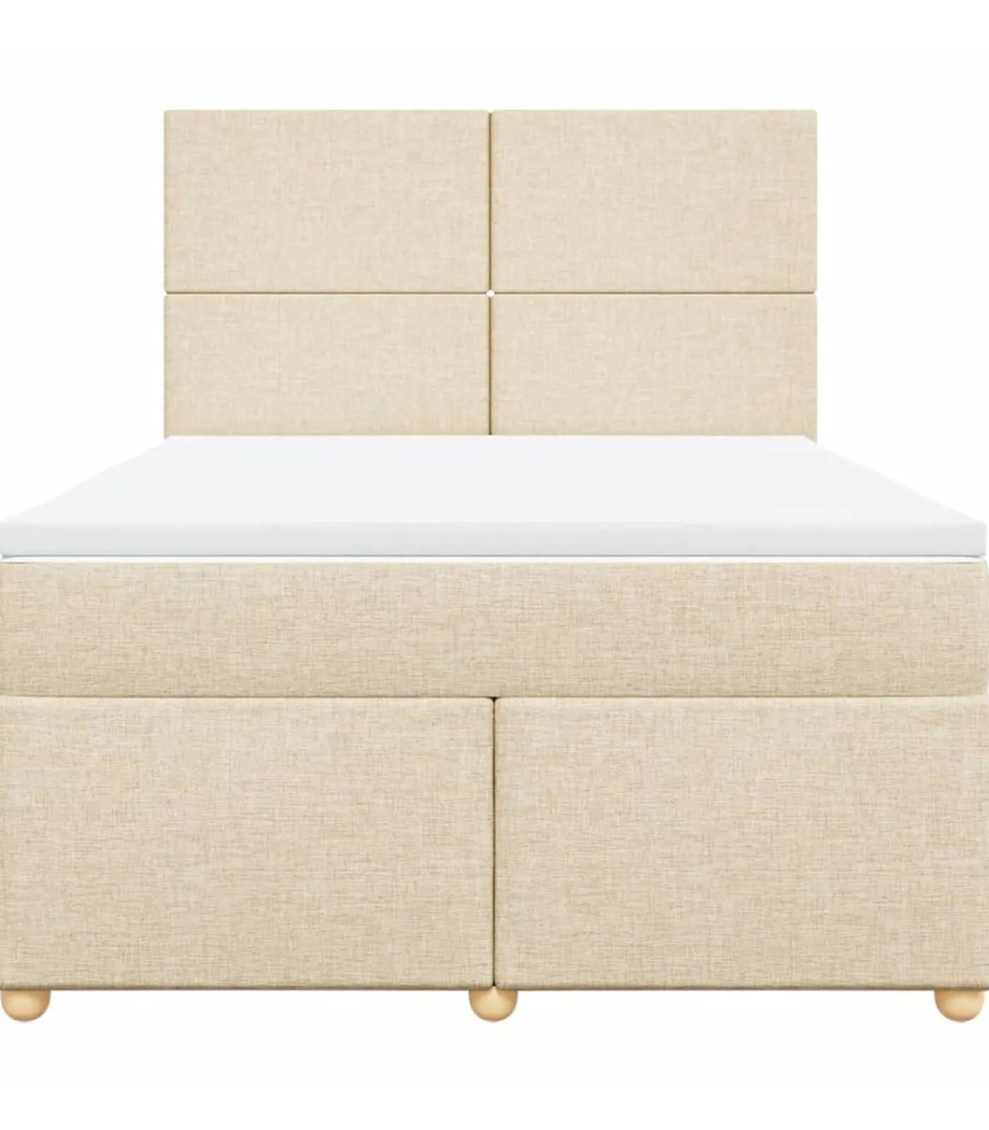Discount Boxspring met matras stof crèmekleurig 160x200 cm Bedden