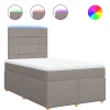 New Boxspring met matras stof taupe 120x190 cm Bedden