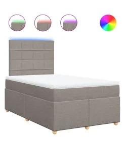 New Boxspring met matras stof taupe 120x190 cm Bedden
