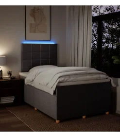 New Boxspring met matras stof taupe 120x190 cm Bedden