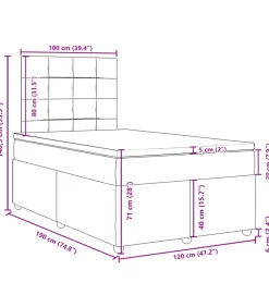 New Boxspring met matras stof taupe 120x190 cm Bedden
