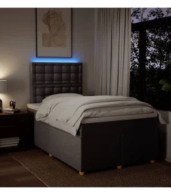 vidaXL Boxspring met matras stof taupe 120x190 cm