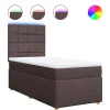 vidaXL Boxspring met matras stof donkerbruin 90x200 cm