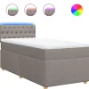 Online Boxspring met matras stof taupe 100x200 cm Bedden