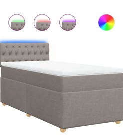 Online Boxspring met matras stof taupe 100x200 cm Bedden