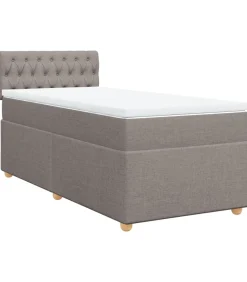 Online Boxspring met matras stof taupe 100x200 cm Bedden