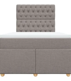 vidaXL Boxspring met matras stof taupe 120x190 cm