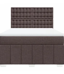 Sale Boxspring met matras stof donkerbruin 160x200 cm Bedden