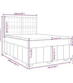 Sale Boxspring met matras stof donkerbruin 160x200 cm Bedden