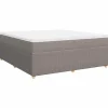 Hot Boxspring met matras stof taupe 180x200 cm Bedden
