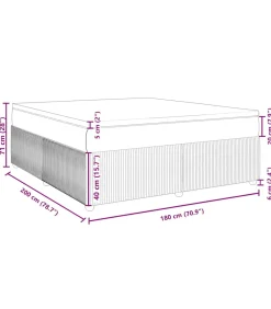Hot Boxspring met matras stof taupe 180x200 cm Bedden