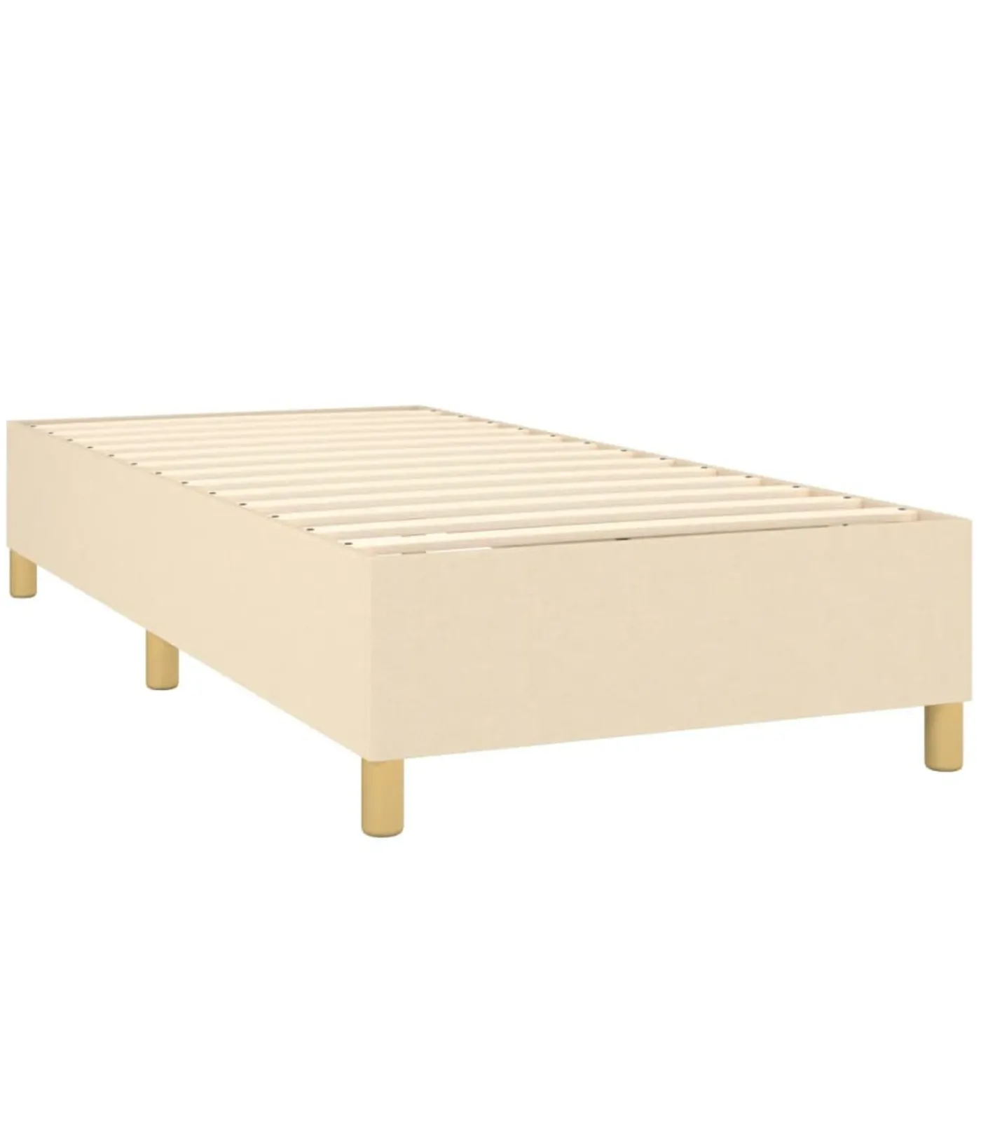 Boxspring met matras stof crèmekleurig 90x190 cm Bedden