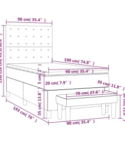 Boxspring met matras stof crèmekleurig 90x190 cm Bedden