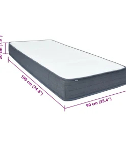 Outlet Boxspringmatras 190x90x20 cm medium zacht stof Matrasbeschermer