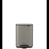 Brabantia Bo Pedaalemmer, 4 liter, stil sluitend, kunststof binnenemmer - Platinum