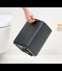 Brabantia Bo Pedaalemmer, 7 liter, stil sluitend, kunststof binnenemmer - Mineral Infinite Grey