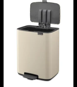 Bo Pedaalemmer, 12 liter, stil sluitend, kunststof binnenemmer - Soft Beige Manden En Bakken