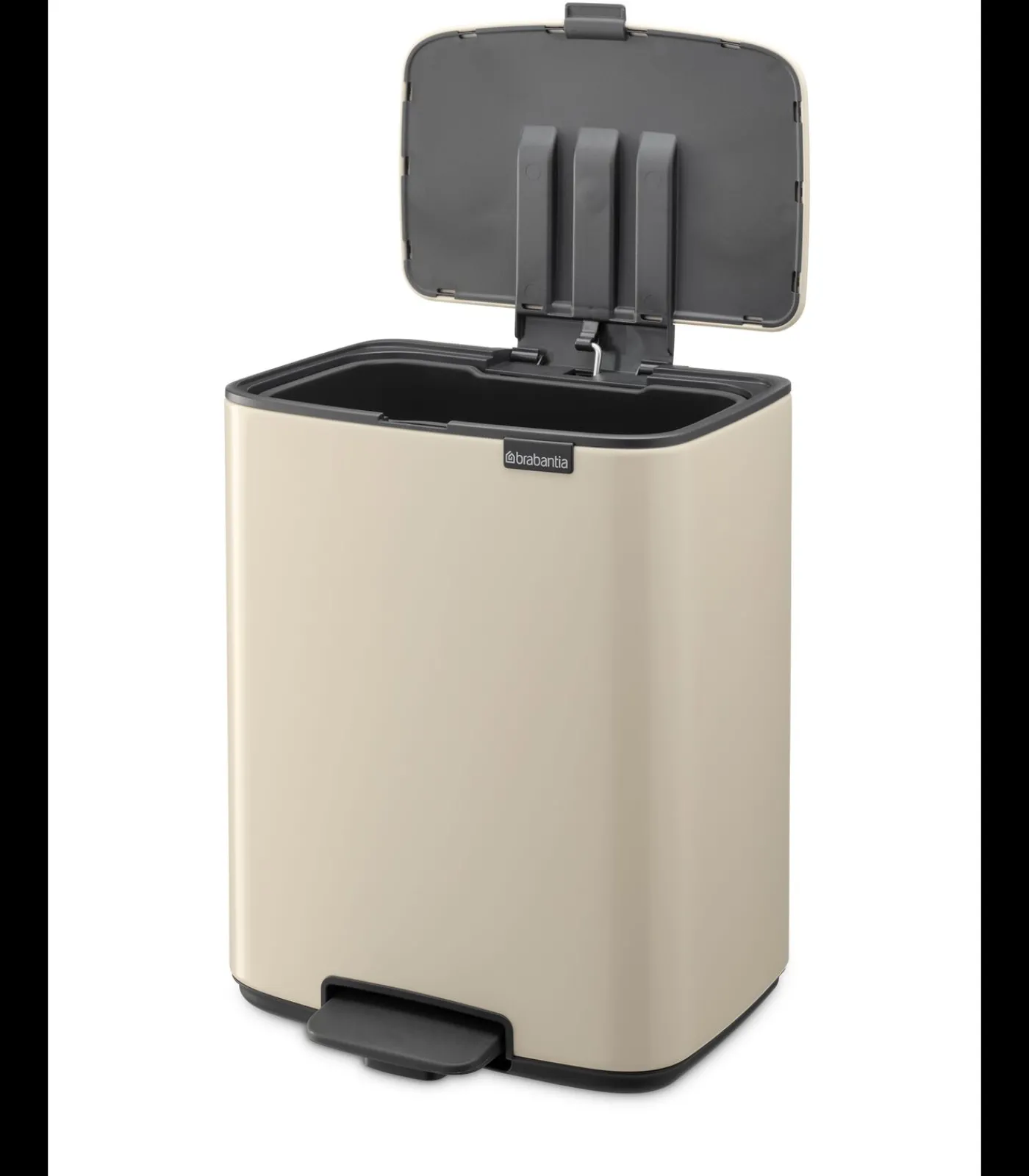 Bo Pedaalemmer, 12 liter, stil sluitend, kunststof binnenemmer - Soft Beige Manden En Bakken