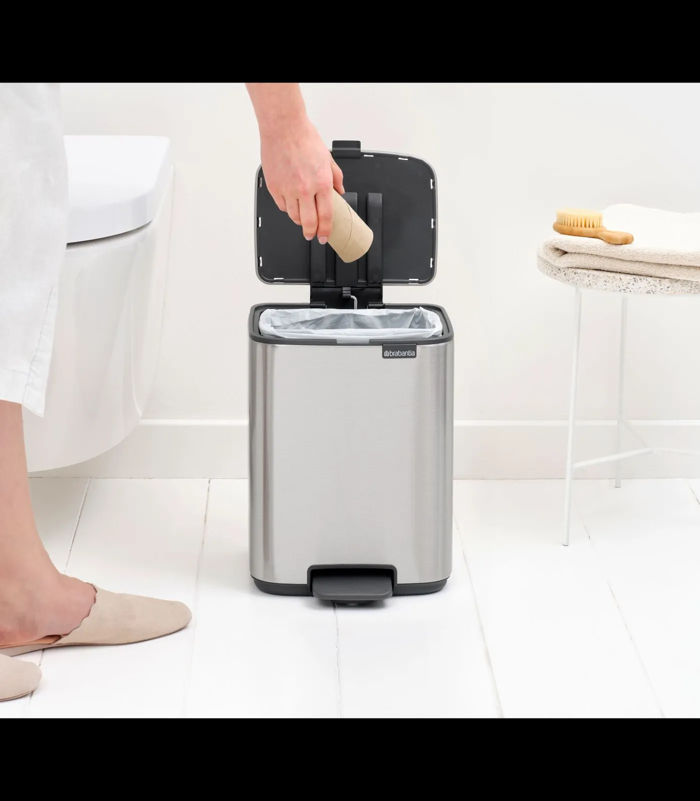 Discount Bo Pedaalemmer, 7 liter, stil sluitend, kunststof binnenemmer - Matt Steel Fingerprint Proof Manden En Bakken