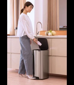 Outlet Bo Pedaalemmer, 30 liter, stil sluitend, kunststof binnenemmer - Matt Steel Fingerprint Proof Manden En Bakken