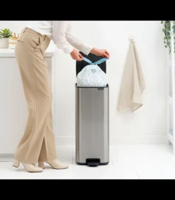 Outlet Bo Pedaalemmer, 30 liter, stil sluitend, kunststof binnenemmer - Matt Steel Fingerprint Proof Manden En Bakken