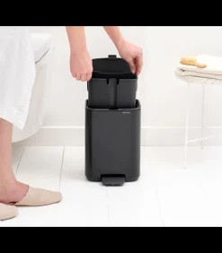 Brabantia Bo Pedaalemmer, 4 liter, stil sluitend, kunststof binnenemmer - Matt