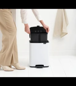 Hot Bo Pedaalemmer, 12 liter, stil sluitend, kunststof binnenemmer - Manden En Bakken