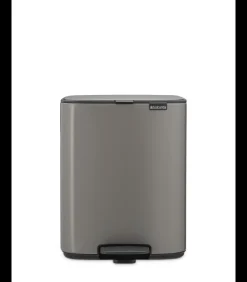 Brabantia Bo Pedaalemmer, 12 liter, stil sluitend, kunststof binnenemmer - Platinum