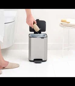 Brabantia Bo Pedaalemmer, 4 liter, stil sluitend, kunststof binnenemmer - Matt Steel Fingerprint Proof