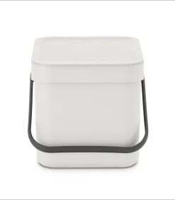 Brabantia Sort & Go afvalemmer, 6 liter - Light Grey