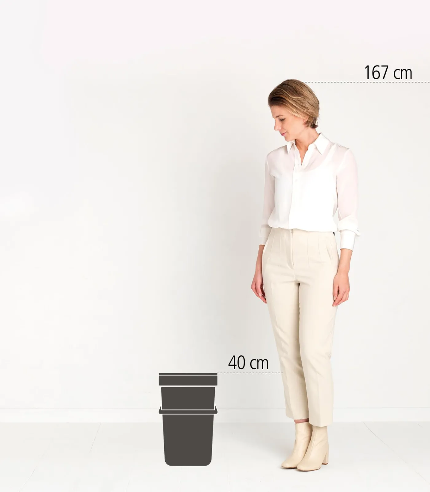 Brabantia Sort & Go afvalemmer, 16 liter - Light Grey