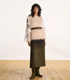 Discount Brede riem van kaki leer met rechthoekige gesp DAMES Riemen