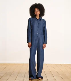 Discount Broekpak in raw denim DAMES Jumpsuits