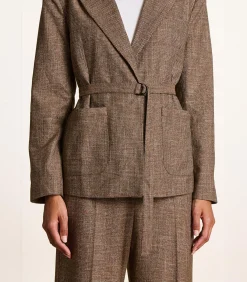 DAMES La Fée Maraboutée Bruin geruit jasje met riem