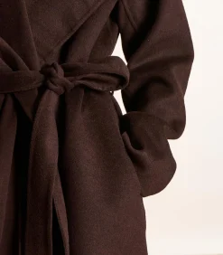Hot Bruine 3/4 jas met wollen capuchon DAMES Jassen