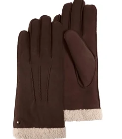 DAMES ISOTONER Bruine suède dameshandschoenen