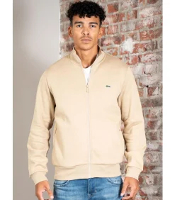 Heren LACOSTE Brushed fleeced zip - viennese