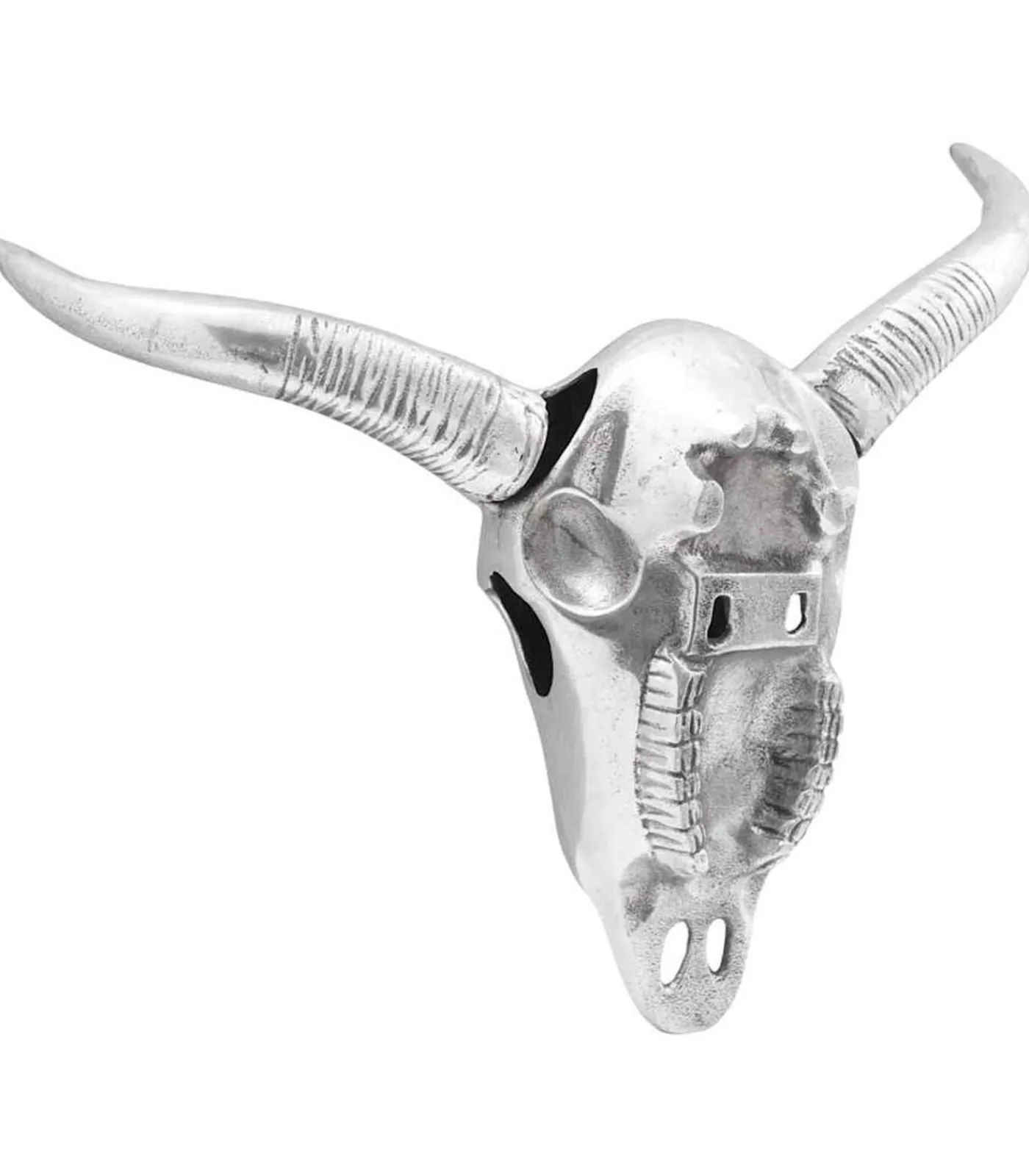 vidaXL Bullschedel Zilver 34 x 13 x 53 cm Aluminium