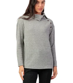 DAMES ADMAS Button-down top met lange mouwen Neck Buttons