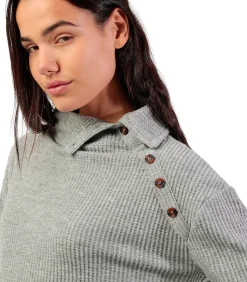 DAMES ADMAS Button-down top met lange mouwen Neck Buttons
