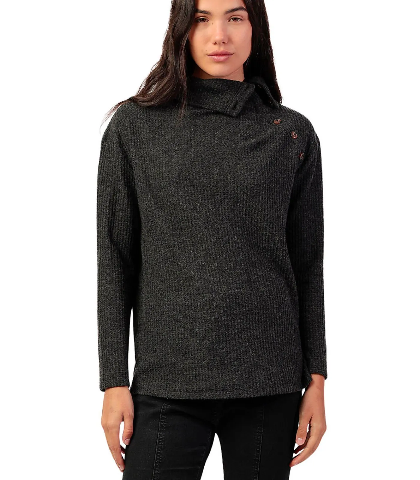 DAMES ADMAS Button-down top met lange mouwen Neck Buttons