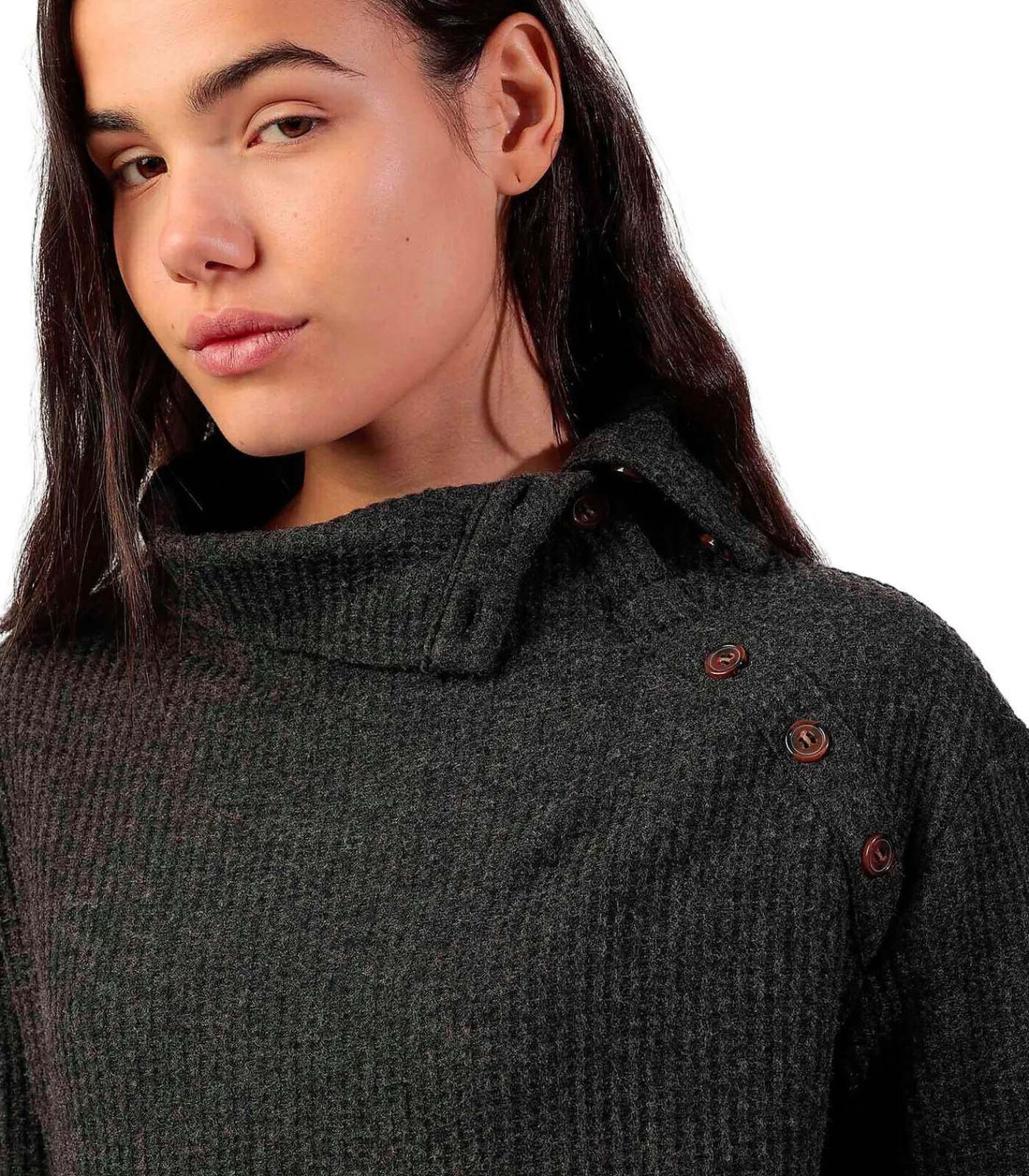 DAMES ADMAS Button-down top met lange mouwen Neck Buttons