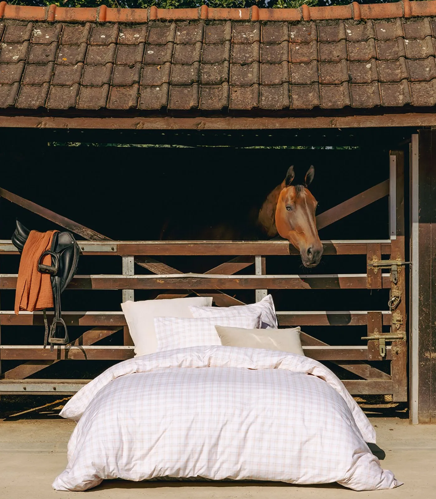 ESSIX Cadence - Bedlinnenset Dekbedovertrek + rechthoekige kussensloop in katoen perkal