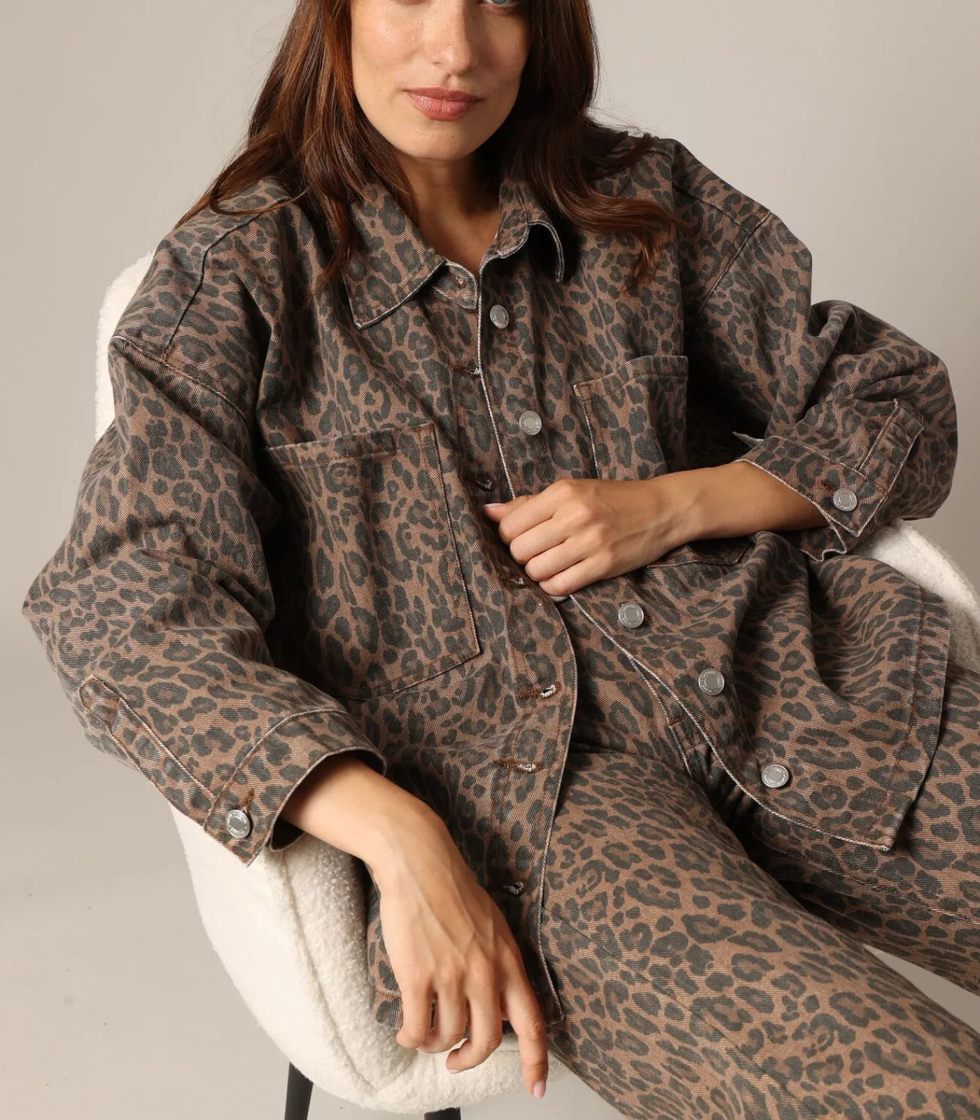 Hot CAMINA - Overhemd van 100% katoen met luipaardprint DAMES Jassen