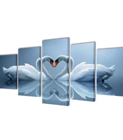 Clearance Canvas muurdruk set Zwaan 100 x 50 cm Decoratie
