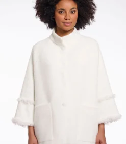 DAMES Rino&Pelle Cape met franjes Sneeuwwit XXL