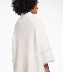 DAMES Rino&Pelle Cape met franjes Sneeuwwit XXL