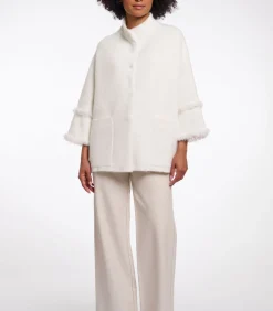 DAMES Rino&Pelle Cape met franjes Sneeuwwit XXL