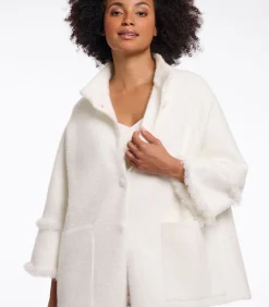 DAMES Rino&Pelle Cape met franjes Sneeuwwit XXL