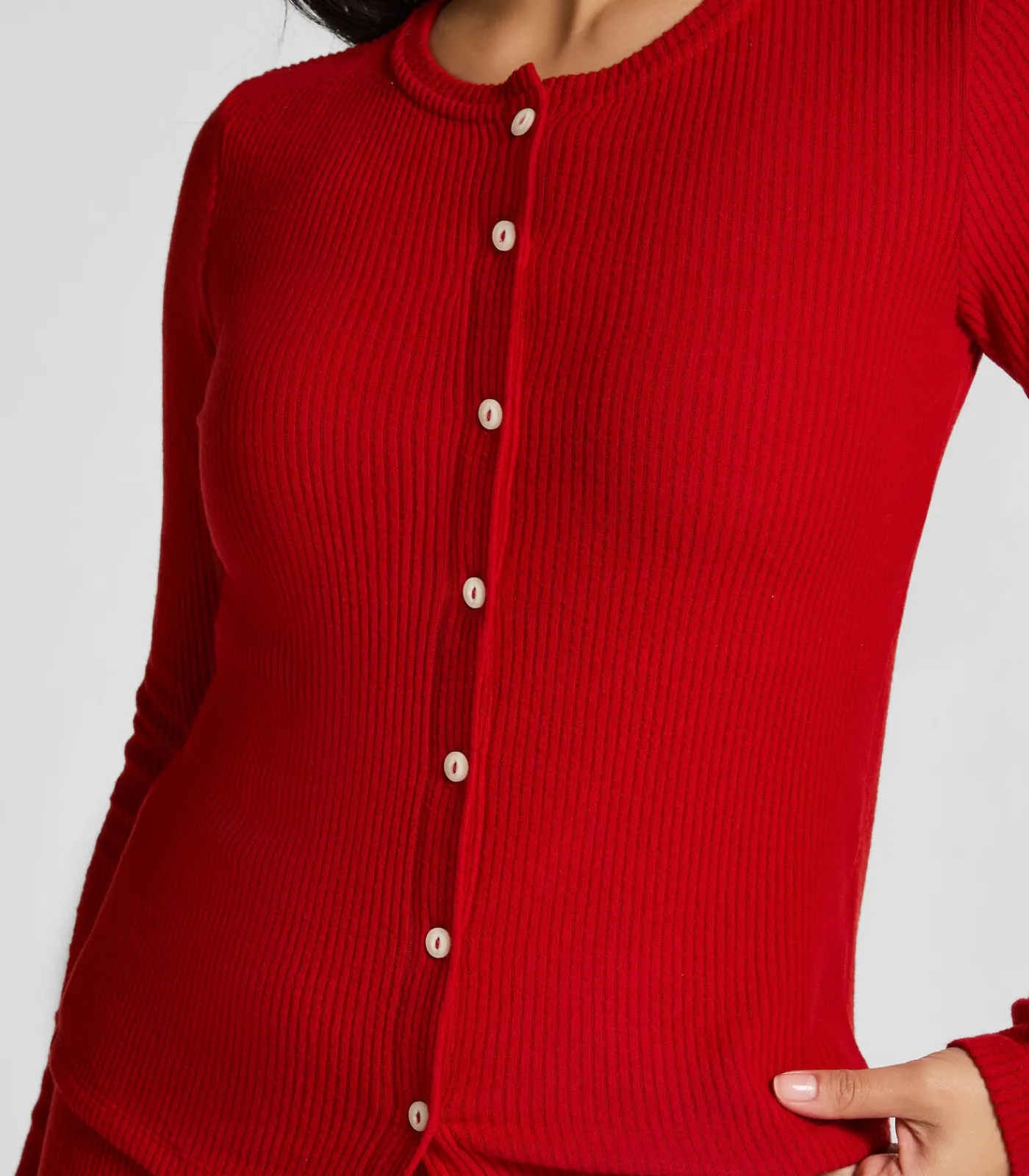 Hot CARDIGAN LS BRUSHED JERSEY RIB DAMES Nachtmode
